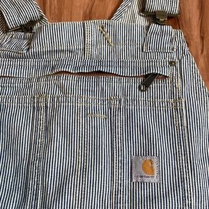 Carhartt Pinstripe Double Front Bib Overalls NWT